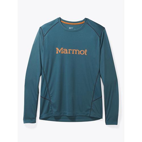 Marmot Windridge Clothes - Mens T-Shirts Blue Grey CA4128095 Canada